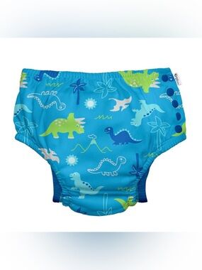 Green Sprouts Eco Snap Reusable Swim Diaper Aqua Dinosaurs Blue Green Size 3T